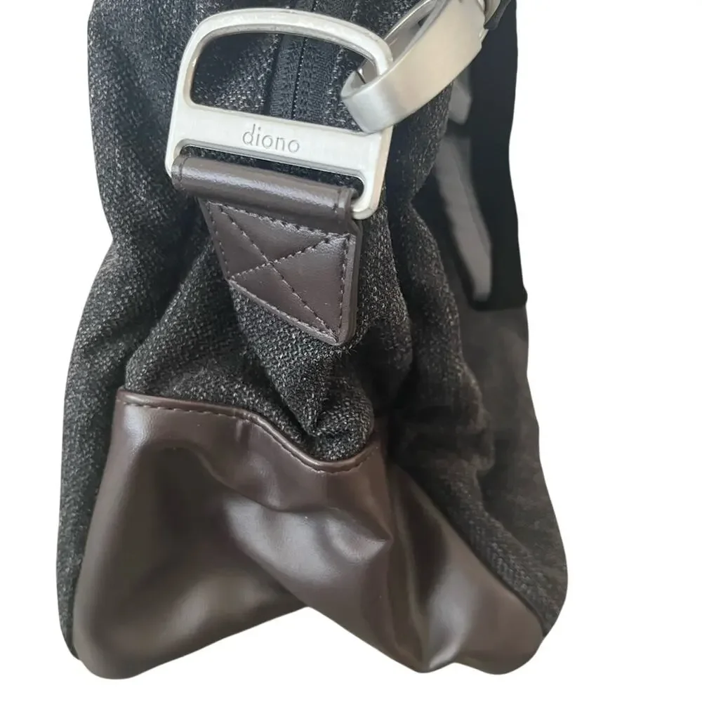 DIONO Charcoal Gray Diaper/Travel Bag Detachable Crossbody Strap Pockets